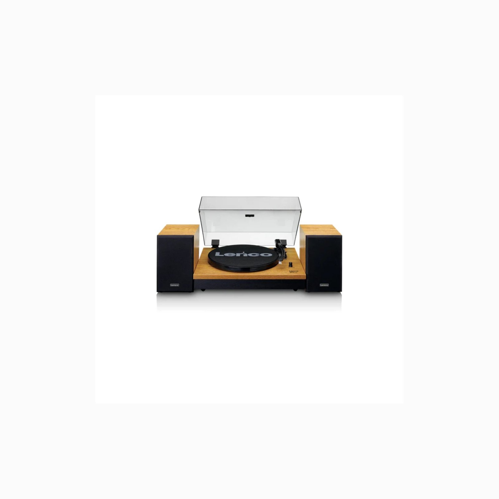Lenco LS-300WD - Record Player with Bluetooth and two Bookshelf speakers (Wood)