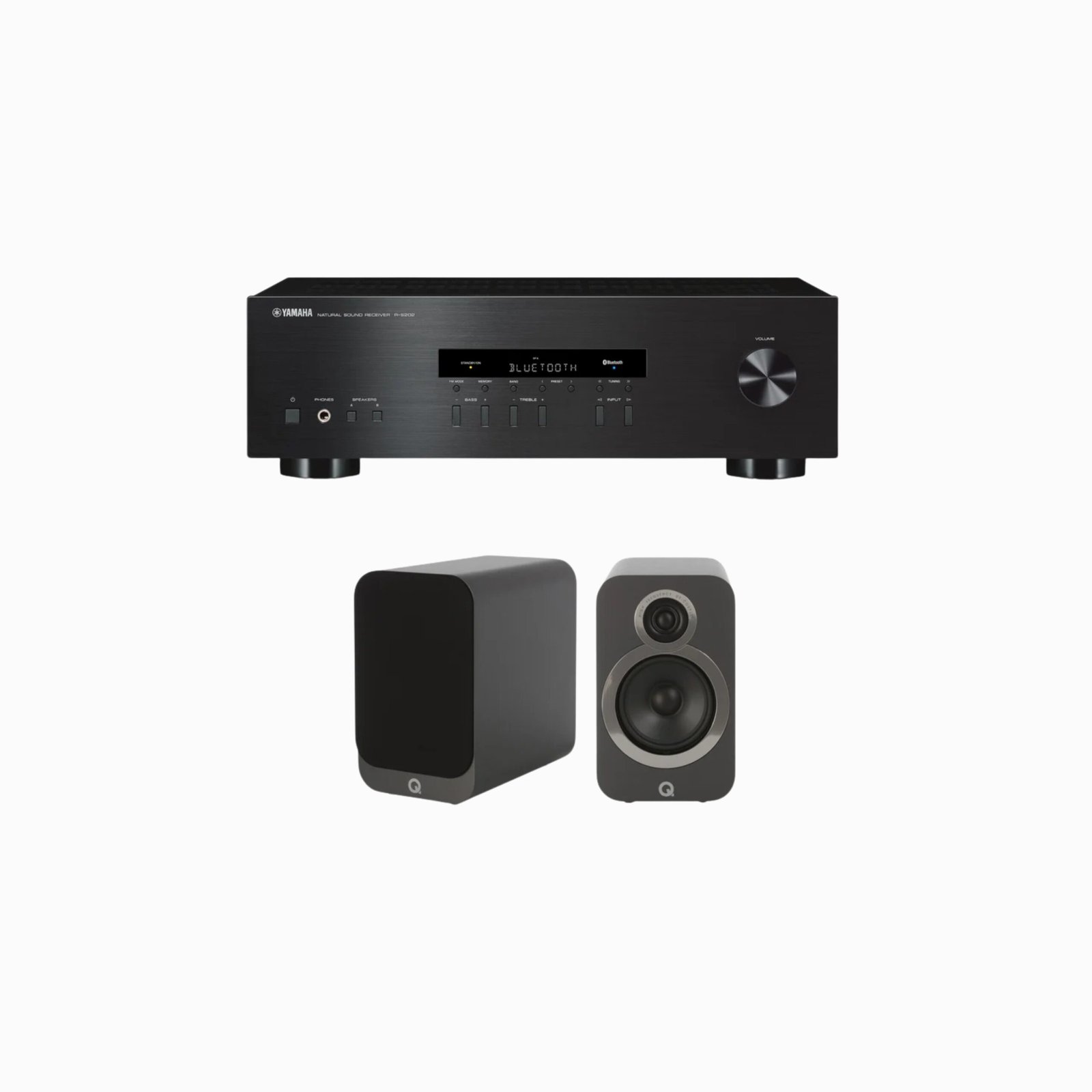 Yamaha RS202 Integrated Receiver With Q Acoustics Q3020i Bookshelf Speakers (Bundle Pack)
